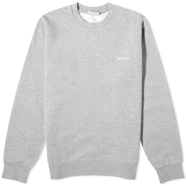 Carhartt Script Embroidery Sweat Crew / Grey Heather / White