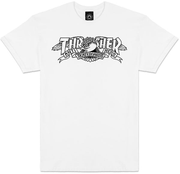 Thrasher x Antihero Mag Banner Tee / White