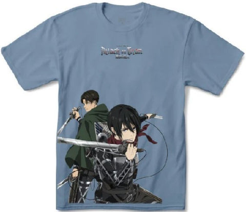 Color Bars x Attack On Titan Back To Back Tee / Stone Blue