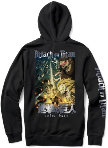Color Bars x Attack On Titan Witnessing Battle Hoodie / Black
