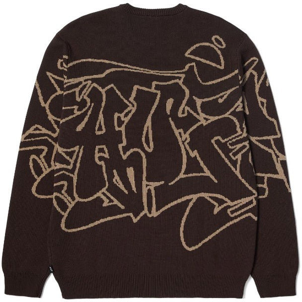 Huf Outlines Crewneck Sweater / Espresso