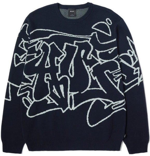 Huf Outlines Crewneck Sweater / Navy