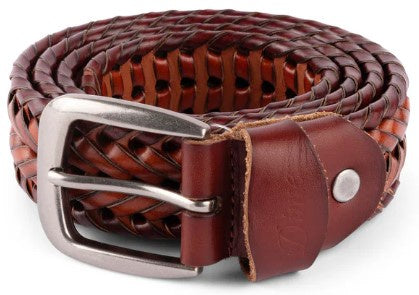 Dime Braided Leather Belt / Caramel Brown