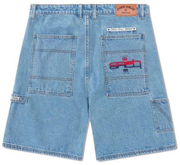 Cash Only Crown Denim Shorts / Washed Indigo