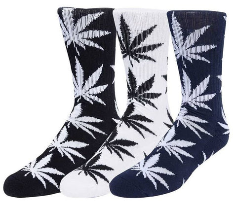 Huf Essentials Plantlife Socks 3 Pack / Black / White / Navy